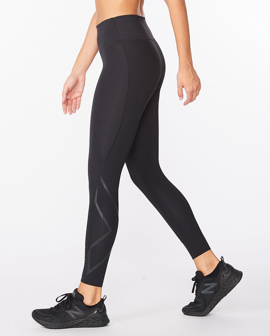 Damskie legginsy kompresyjne fitness 2XU FORCE MID-RISE w kolorze czarnym